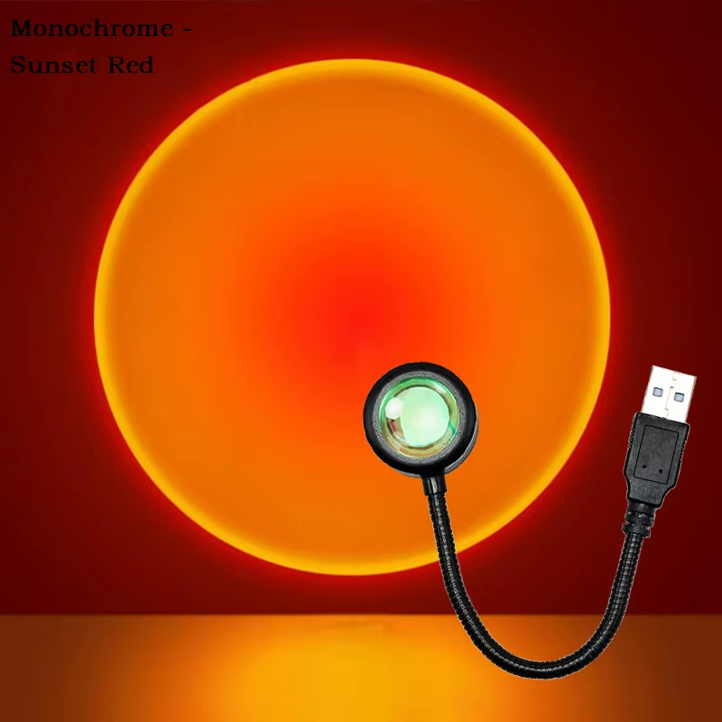 USB Sunset Light Projector - LED Rainbow Neon Night Lamp 