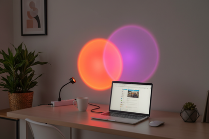 USB Sunset Light Projector - LED Rainbow Neon Night Lamp
